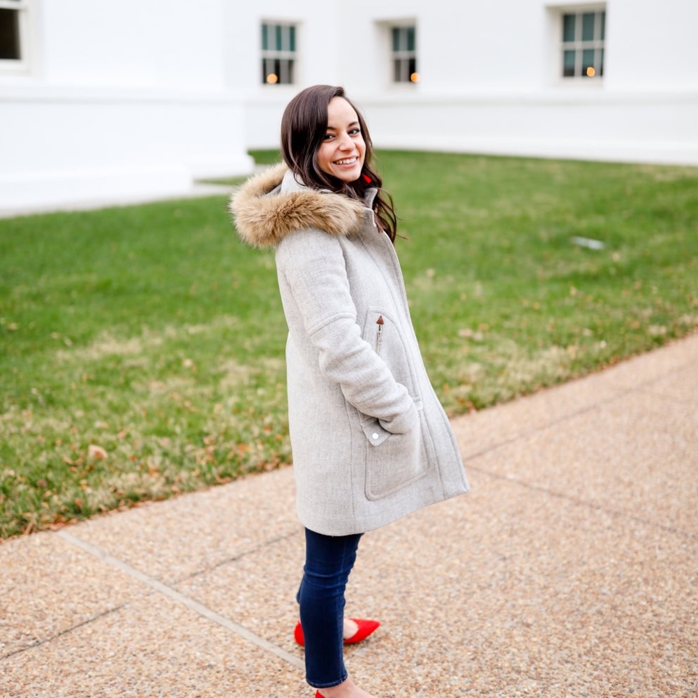 Jcrew Stadium Nello Gori Coat with faux fur hood - Picture 12 of 12